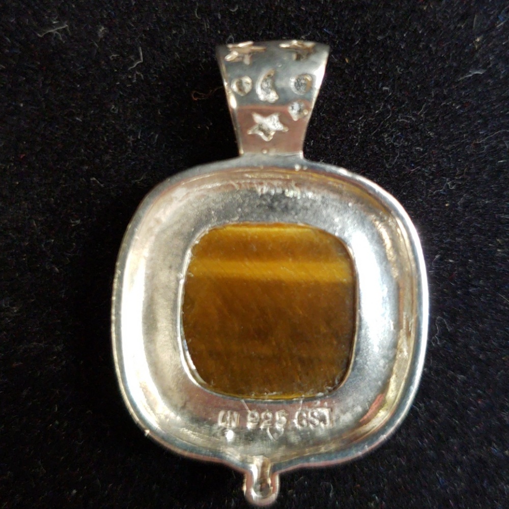 VTG sterling/tigereye slide on pendant - Picture 4 of 7
